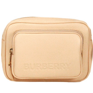 Small Branded Peach Pink Grainy Leather Camera Crossbody Bag