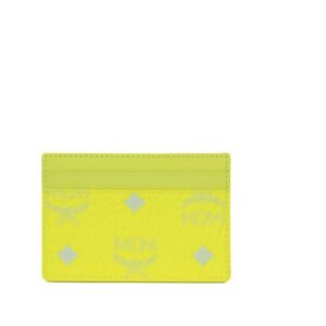 Spectrum Diamond Mini Neon Yellow Visetos Leather Card Case Holder Wallet