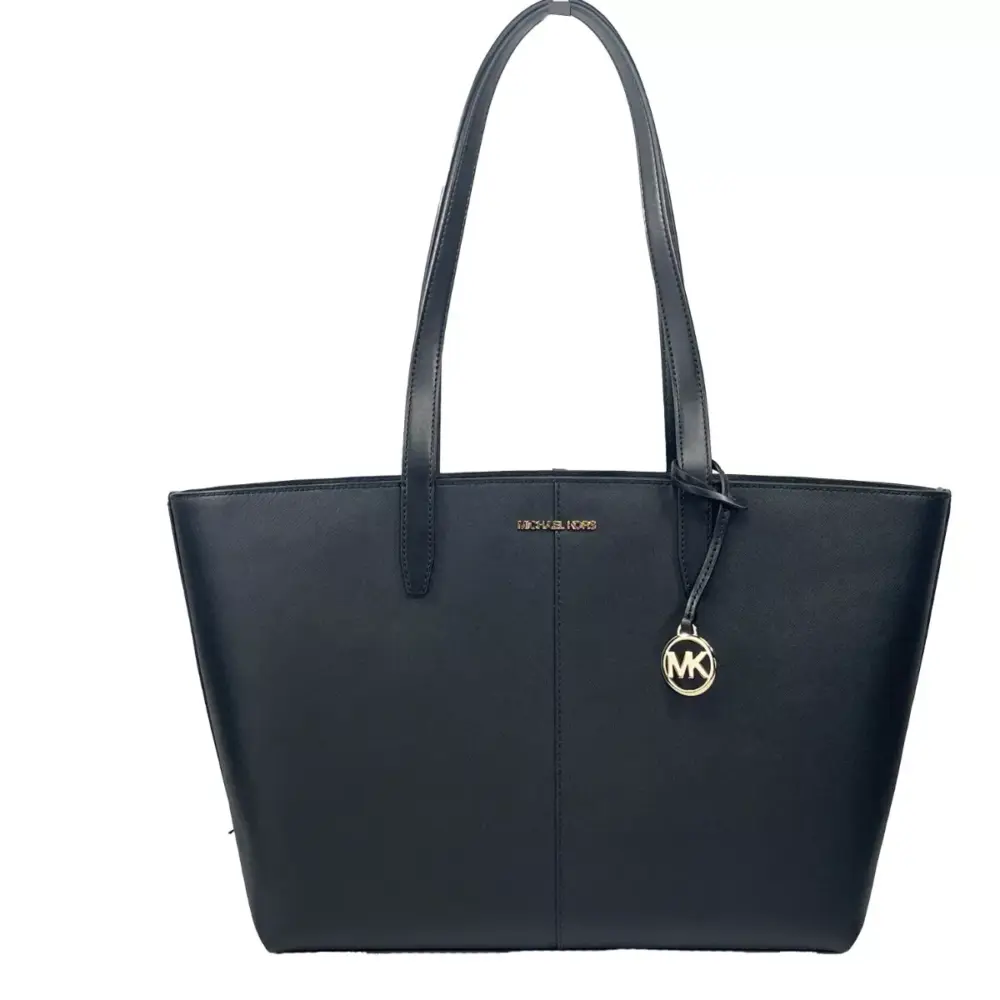 Medium Zip Top Tote Carryall Bag Black