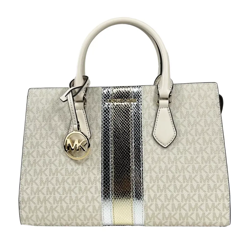Sheila Medium Crossbody Satchel Purse Bag Pale Gold