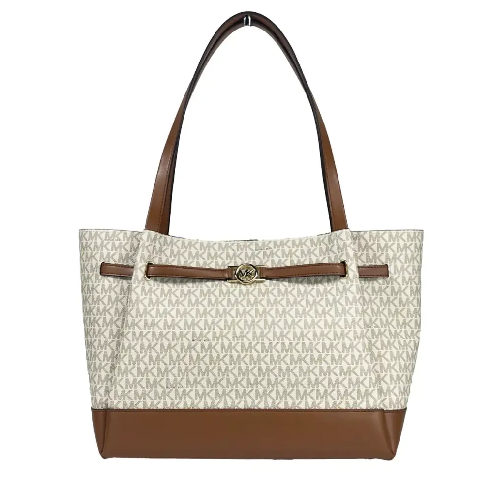 Reed Large Belted Tote Shoulder Bag Purse Vanilla