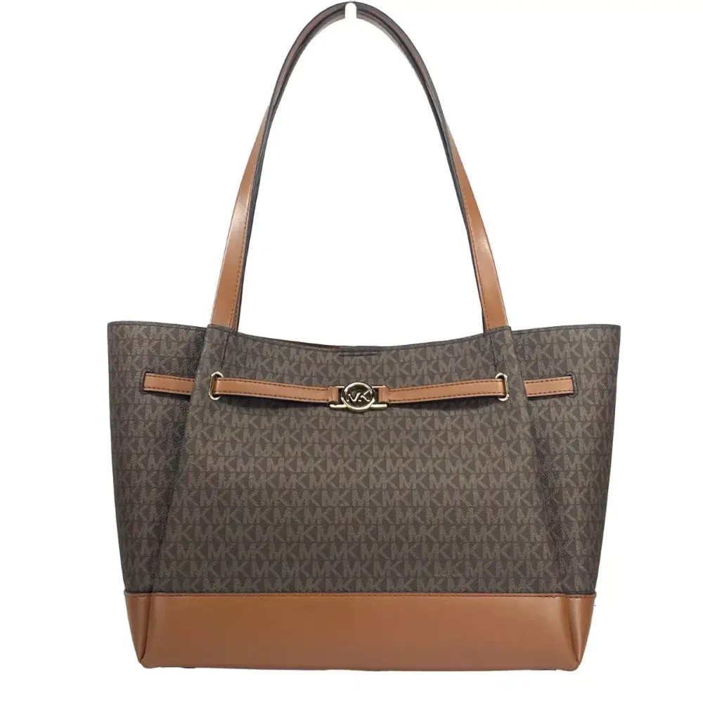 Reed Large Belted Tote Shoulder Bag Purse Brown