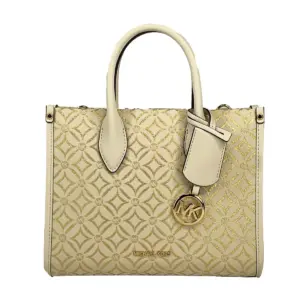 Mirella Small Top Zip Crossbody Tote Bag Creme