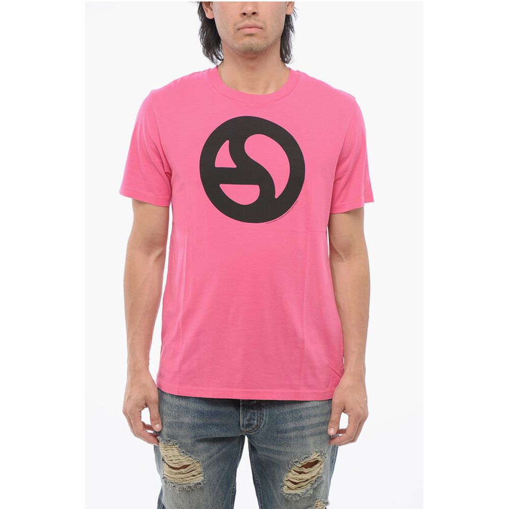 Cotton Crew-Neck T-shirt with Contrast Print