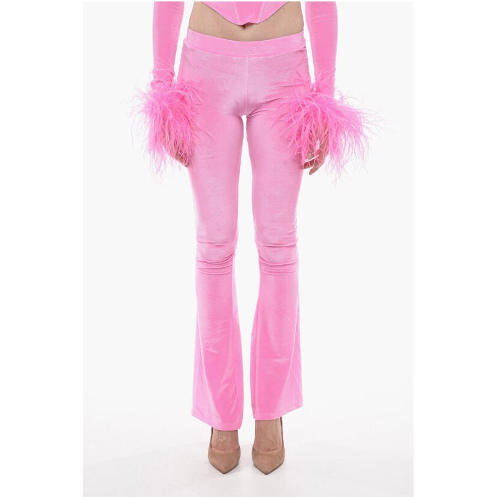 Boot Cut Chenille Pants with Side logo