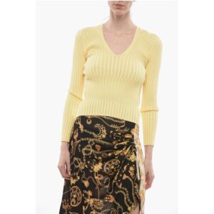V-Neck Stretch Fabric Ribbed SHARA Sweater