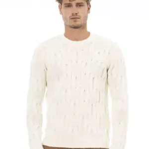 Beige Wool Men Sweater