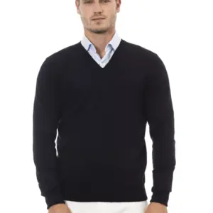 Black Wool Men Sweater