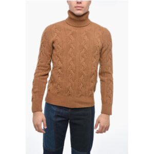 Turtleneck Aran Virgin Wool Sweater