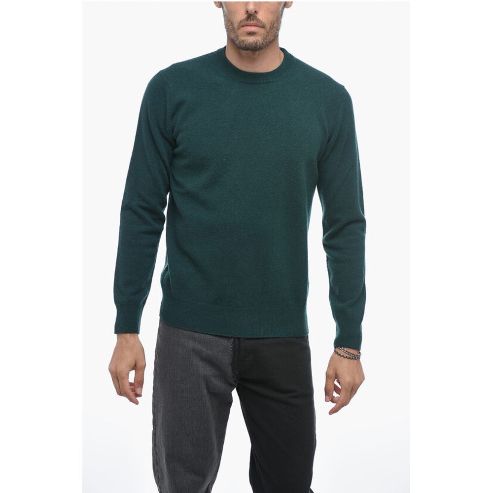 Crew Neck LUNETTA Virgin Wool Sweater with Contrasting Patch