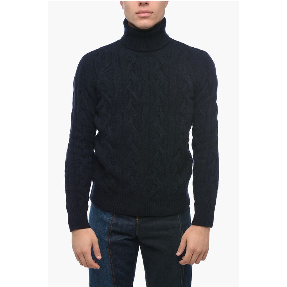 Turtleneck Aran Virgin Wool Sweater