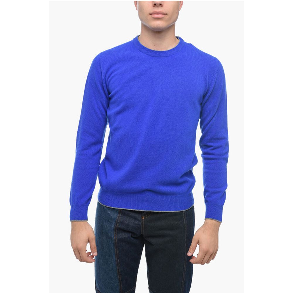Crew Neck ICON Virgin Wool Sweater with Contrasting Patches