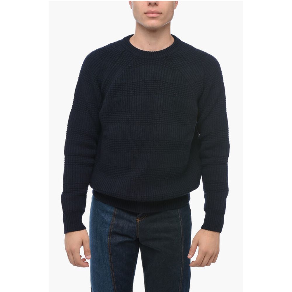 Crew Neck Jacquard Virgin Wool Sweater