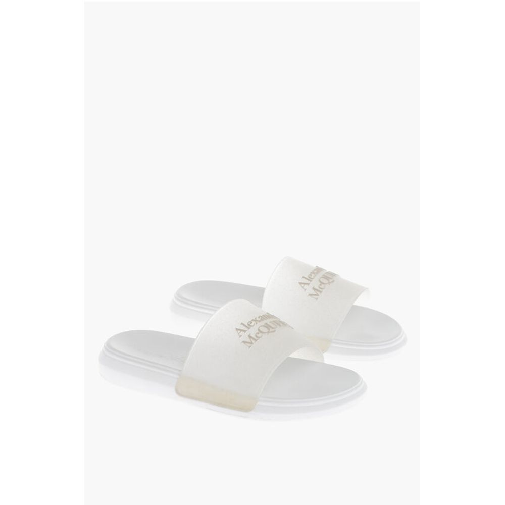Rubber GLITTER TRANSPARENT Sliders with Embossed Logo