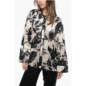 Plant Motif Satin SOFI Blouse