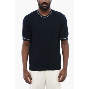 Ribbed Cotton Dropped Shoulder T-Shirt