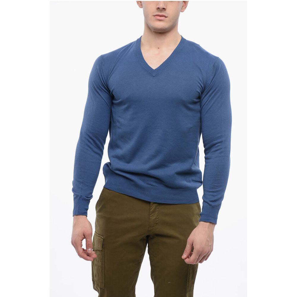 Linen-blended V neckline Sweater
