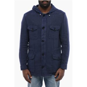 Linen Sahariana Overshirt with Hood