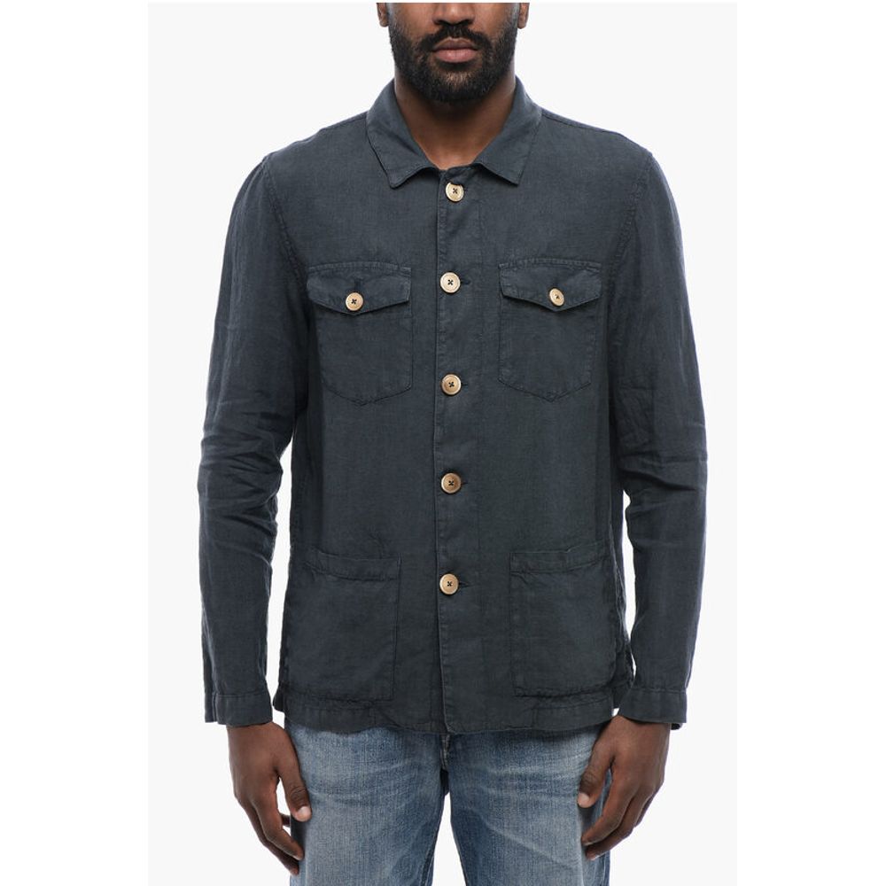 Linen DERBY Overshirt with Patch Pockets