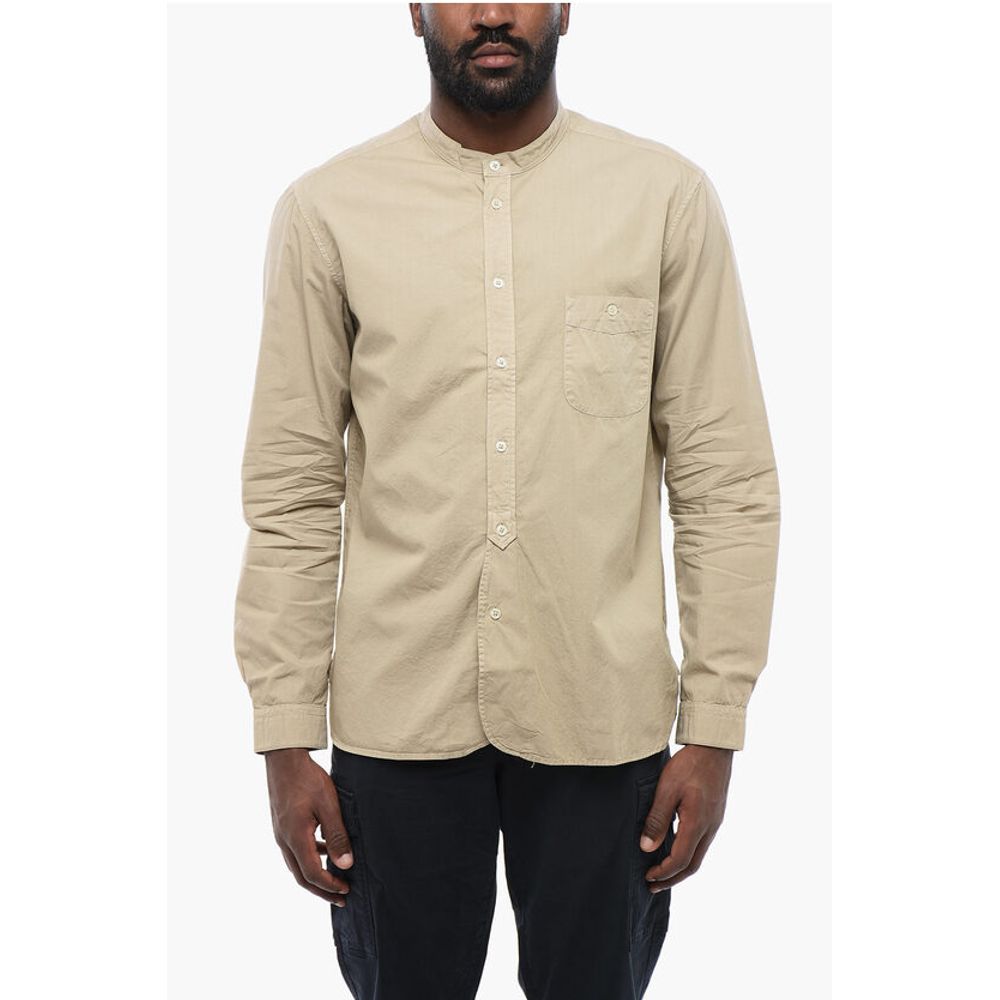 Korean Neckline Linen Shirt