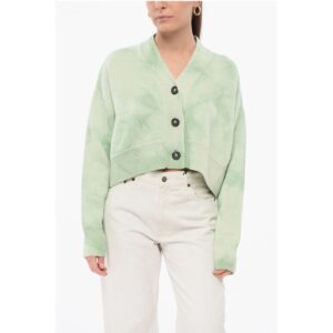 Tie Dye Virgin Wool Crop Cardigan