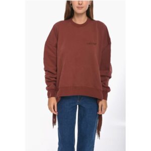 Brushed-cotton MULTICORD Crewneck Sweatshirt with Logo embro