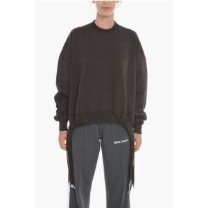 Brushed-cotton MULTICORD Crewneck Sweatshirt with Logo embro