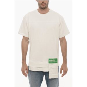 Solid Color Crew-neck T-Shirt with Waist Pocket