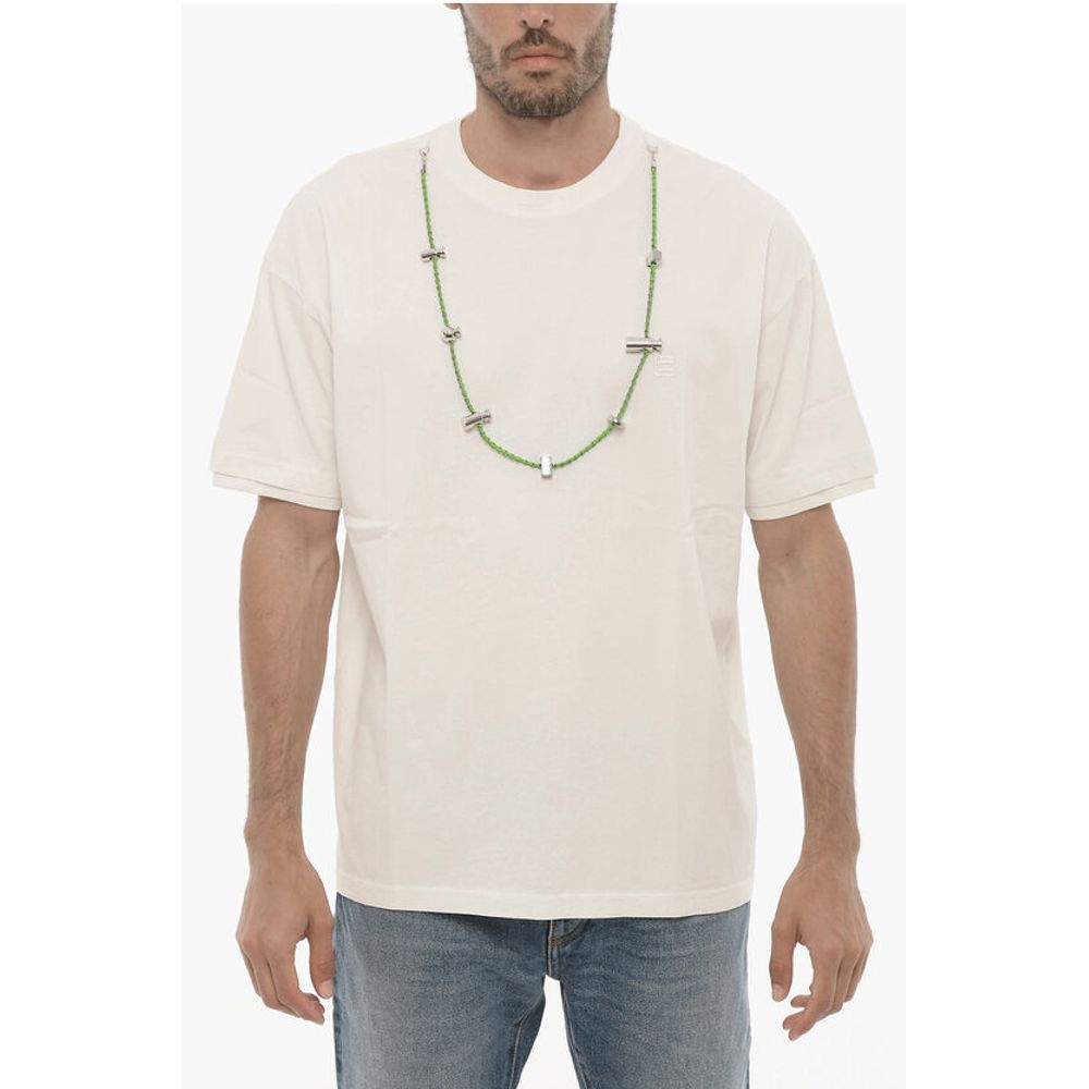 Cotton Crew-Neck T-shirt with Removable Necklace