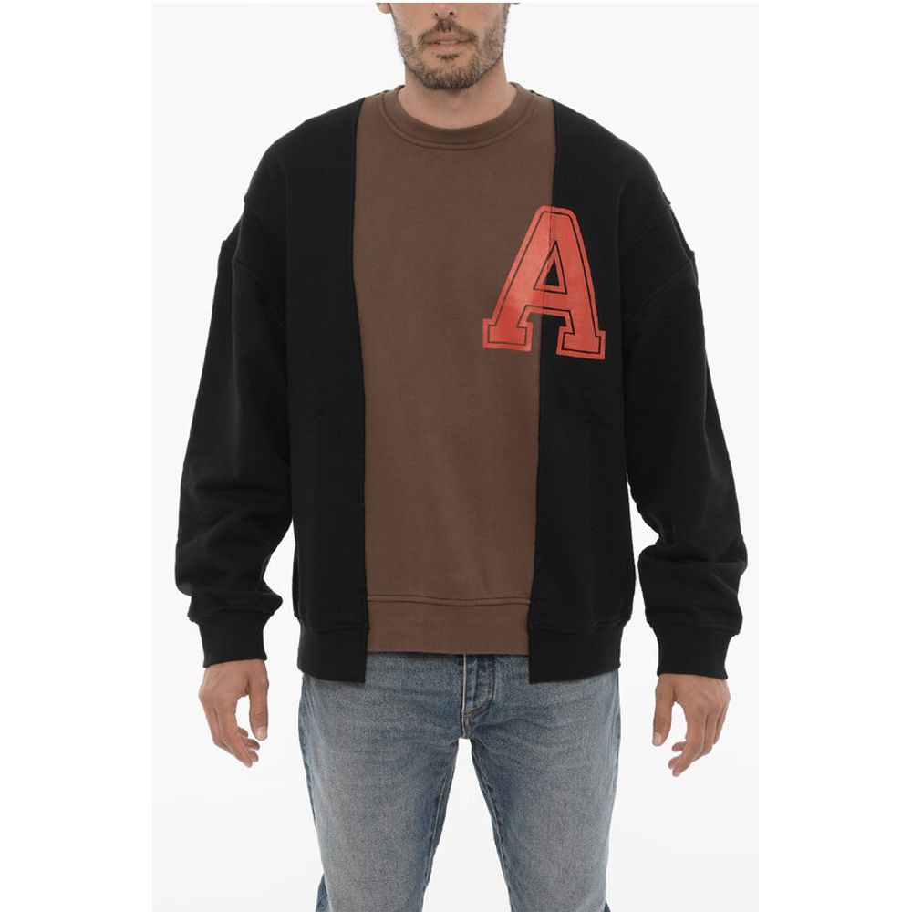 Fleeced Cotton VARSITY Crew-neck Sweatshirt