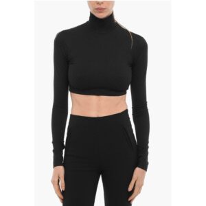 All-Over Monogram Turtle-neck Crop Top