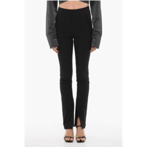 Solid Color Pants with Ankle Slit