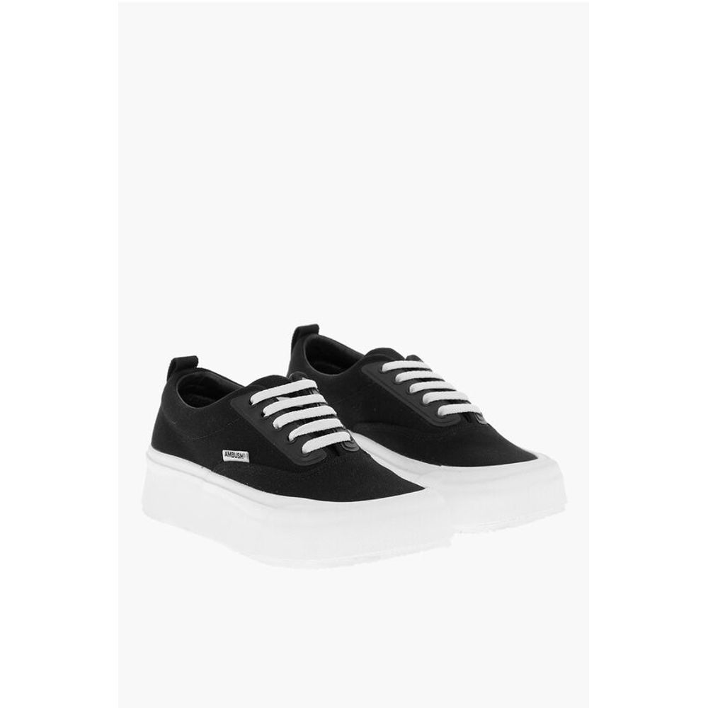 Cotton Low-Top Sneakers with Platform 5cm