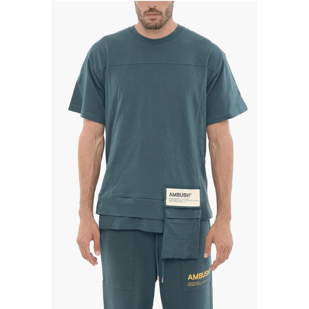 Solid Color Crew-Neck T-shirt with Pocket