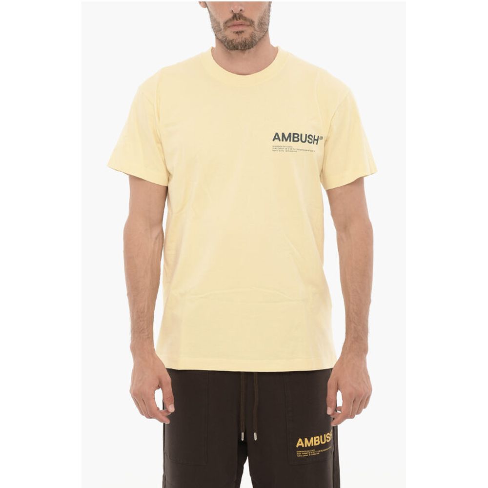 Solid Color Crew-neck T-Shirt with Printed Logo
