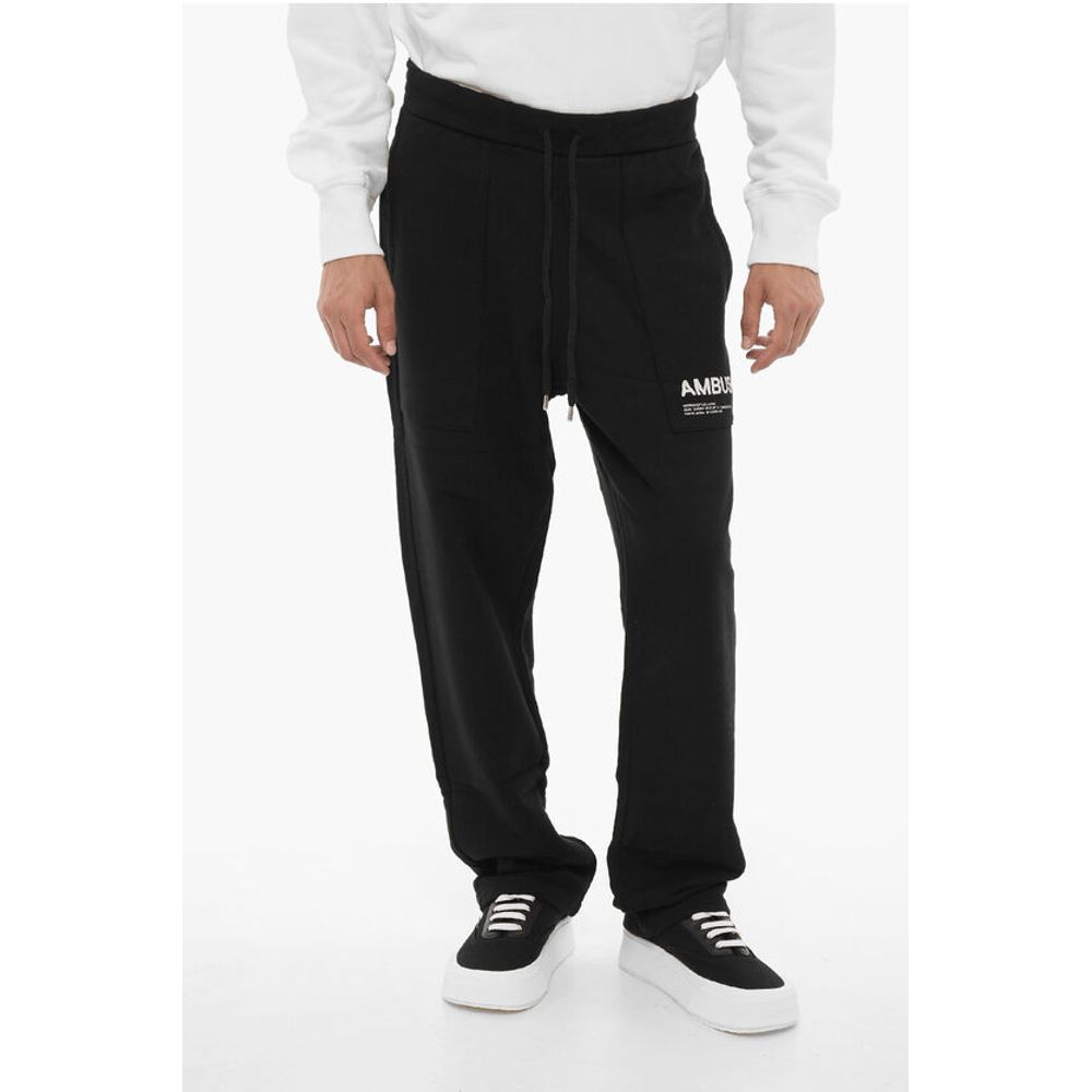 Fleeced Cotton WORKSHOP Joggers with Drawstring Waist