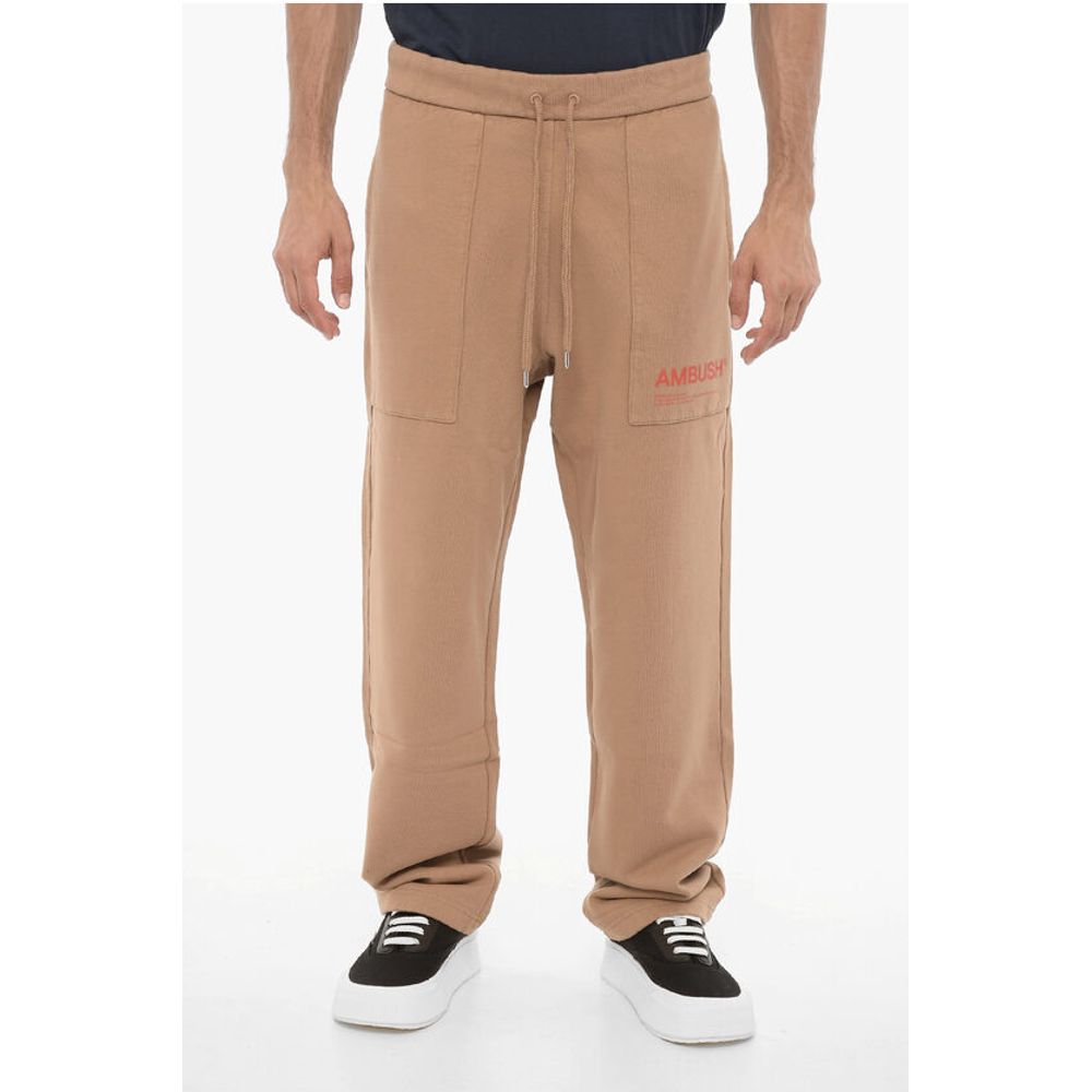 Fleeced Cotton WORKSHOP Joggers with Drawstring Waist