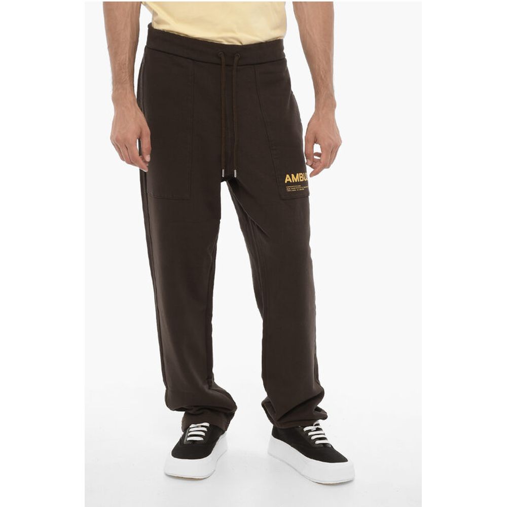 Brushed Cotton Joggers with Contrasting Logo