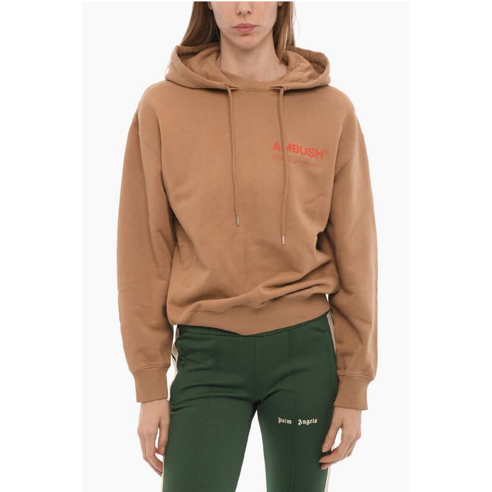 Brushed Cotton Hoodie with Printed Logo