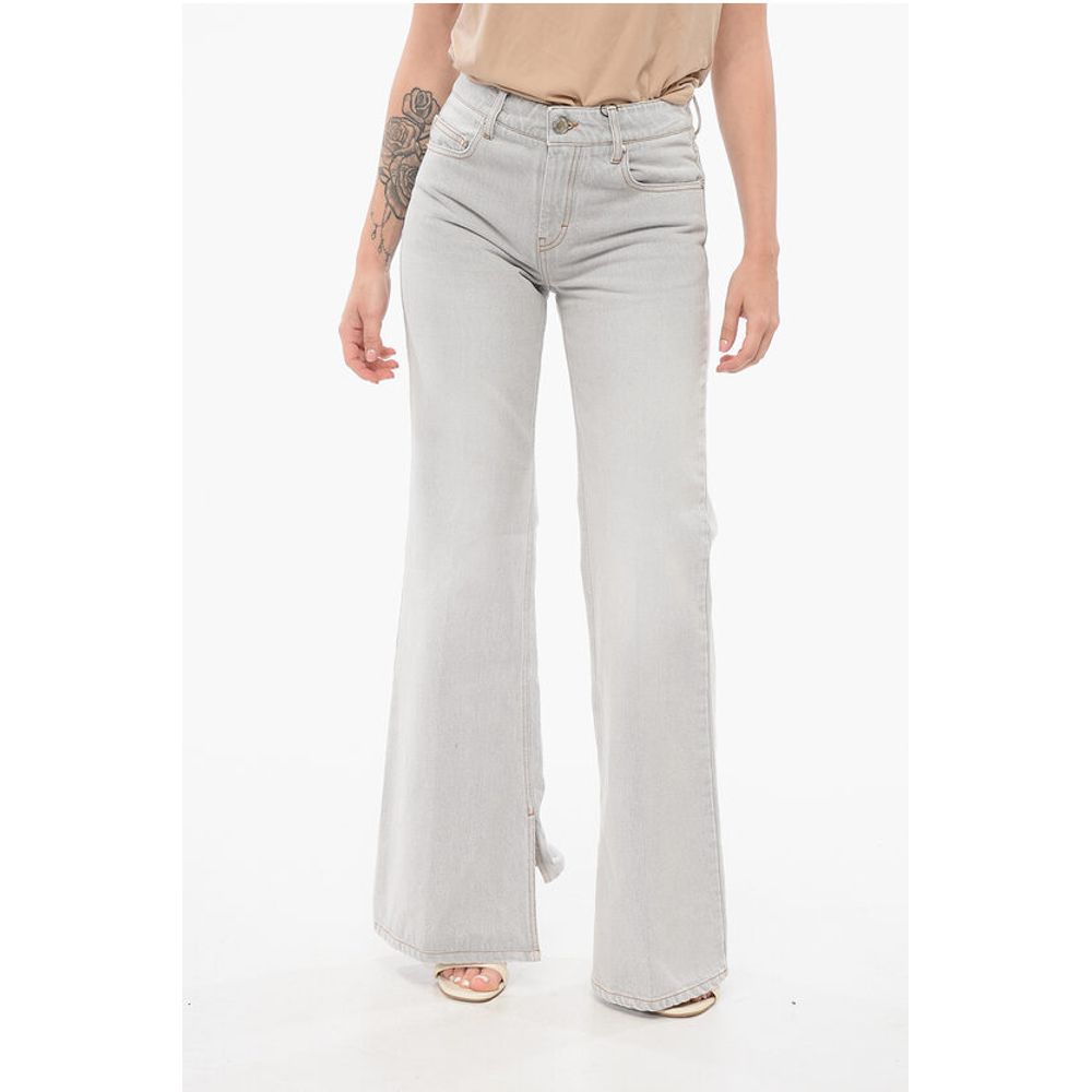 Stone Washed Bootcut Denims with Ankle Splits 30cm