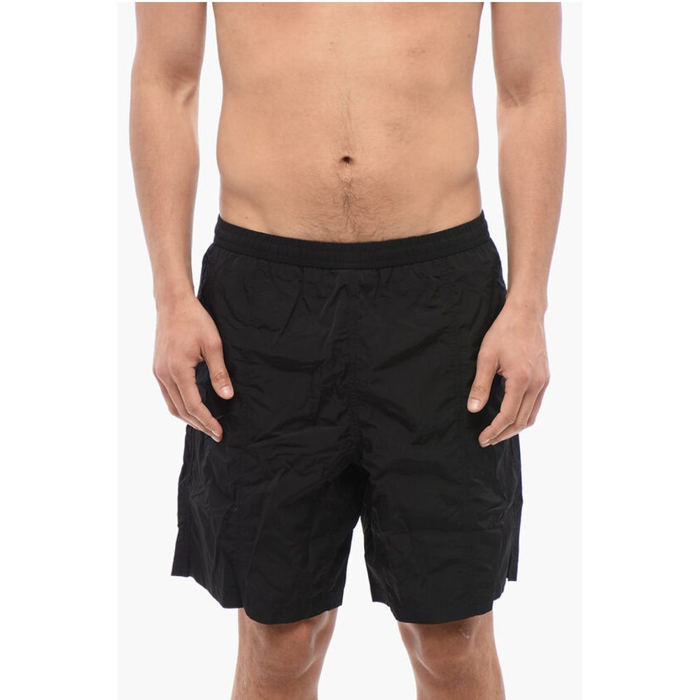 Solid Color Nylon Swim Shorts