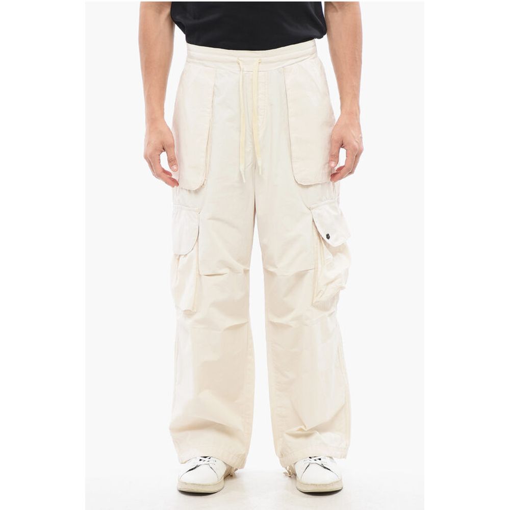 Cotton and Nylon Cargo Pants with Logo Patch on The Back