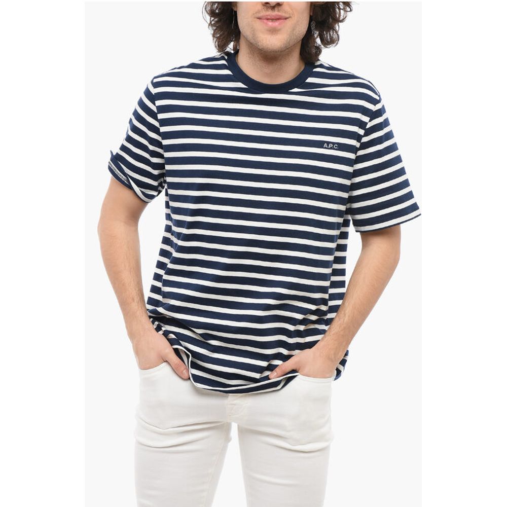 Two-Tone Striped EMILLEN Crew-neck T-Shirt