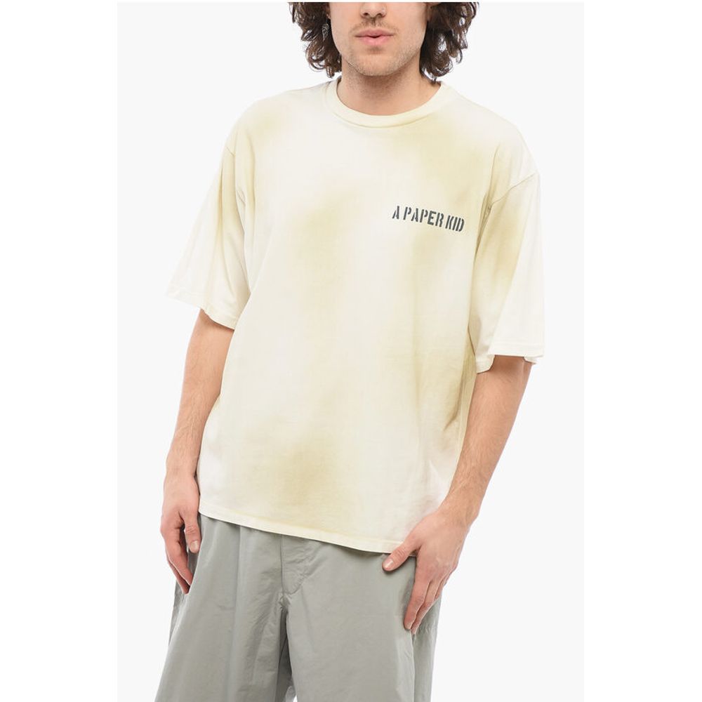 Back Printed Washed Effect Crewneck t-shirt