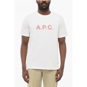 Solid Color Crew-neck T-Shirt with Contrasting Logo