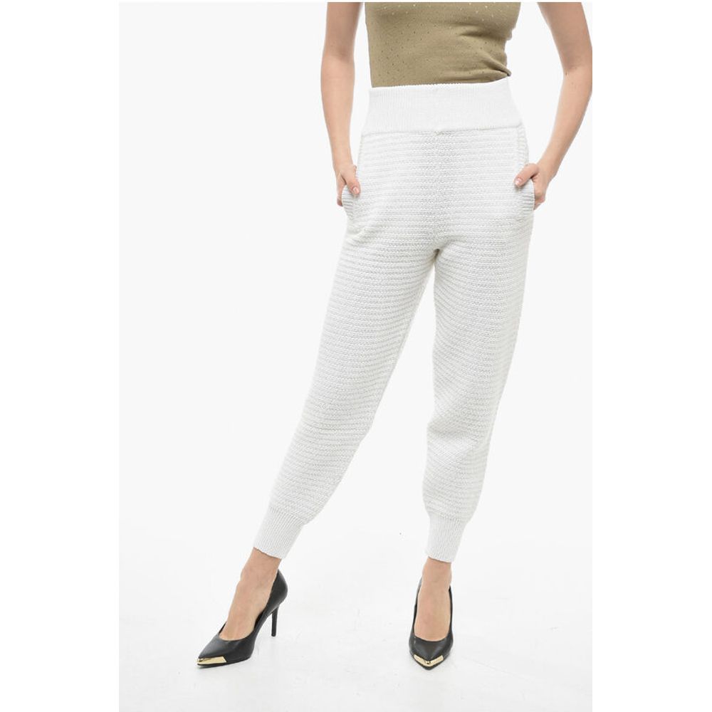 Cotton Knit High Waisted Joggers