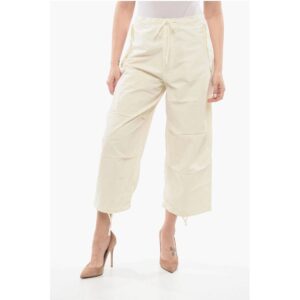 Solid Color Nylon Pants with Adjustable Ankle