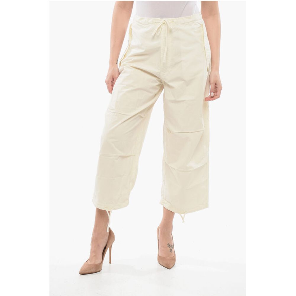 Solid Color Nylon Pants with Adjustable Ankle