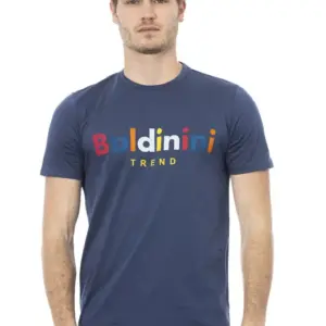 Blue Cotton Men T-Shirt