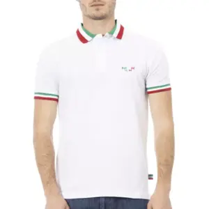 White Cotton Men Polo Shirt